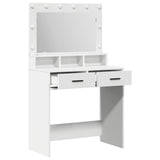 vidaXL Kaptafel met spiegellichten Wit 79 x 41 x 135 cm Bewerkt hout