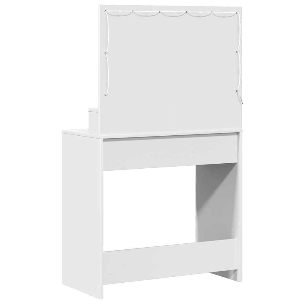 vidaXL Kaptafel met spiegellichten Wit 79 x 41 x 135 cm Bewerkt hout