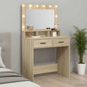vidaXL Kaptafel met spiegellichten Wit 79 x 41 x 135 cm Bewerkt hout