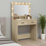 vidaXL Kaptafel met spiegellichten Wit 79 x 41 x 135 cm Bewerkt hout