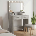 vidaXL Kaptafel met spiegellichten Wit 79 x 41 x 135 cm Bewerkt hout