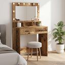 vidaXL Kaptafel met spiegellichten Wit 79 x 41 x 135 cm Bewerkt hout