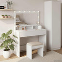 vidaXL Kaptafel met spiegellichten Wit 100 x 41 x 135 cm Bewerkt hout