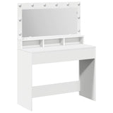 vidaXL Kaptafel met spiegellichten Wit 100 x 41 x 135 cm Bewerkt hout