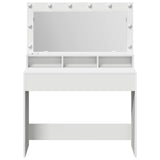 vidaXL Kaptafel met spiegellichten Wit 100 x 41 x 135 cm Bewerkt hout