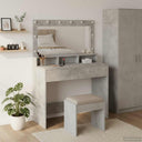 vidaXL Kaptafel met spiegellichten Wit 100 x 41 x 135 cm Bewerkt hout