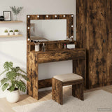 vidaXL Kaptafel met spiegellichten Wit 100 x 41 x 135 cm Bewerkt hout