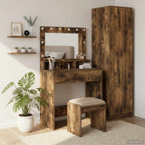 vidaXL Kaptafel met spiegellichten Wit 100 x 41 x 135 cm Bewerkt hout