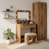 vidaXL Kaptafel met spiegellichten Wit 100 x 41 x 135 cm Bewerkt hout
