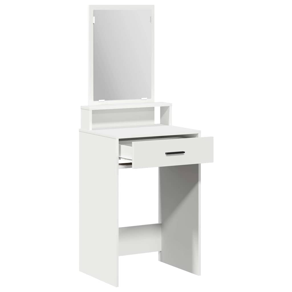vidaXL Kaptafel met lade met plank Wit 50 x 41 x 140 cm Bewerkt hout