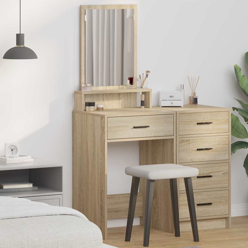 vidaXL Kaptafel met lade met plank Wit 50 x 41 x 140 cm Bewerkt hout