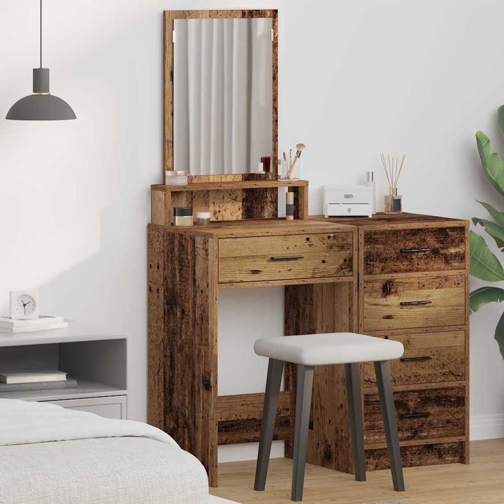 vidaXL Kaptafel met lade met plank Wit 50 x 41 x 140 cm Bewerkt hout