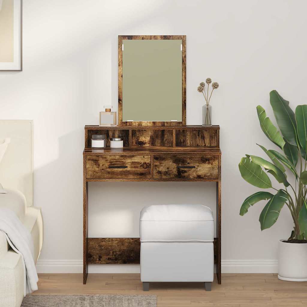 vidaXL Kaptafel met lade met plank Wit 50 x 41 x 140 cm Bewerkt hout