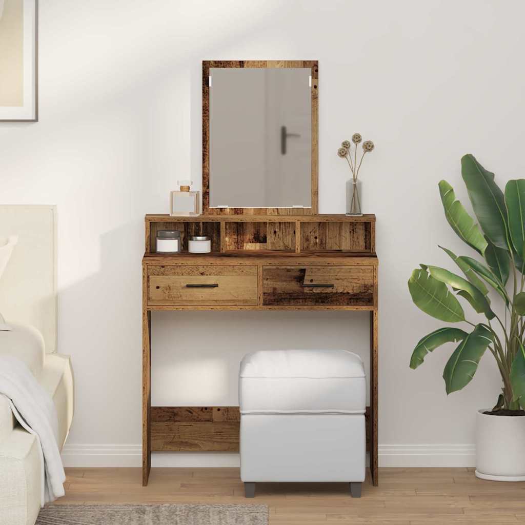 vidaXL Kaptafel met lade met plank Wit 50 x 41 x 140 cm Bewerkt hout