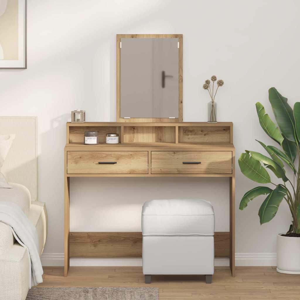 vidaXL Kaptafel met lade met plank Wit 50 x 41 x 140 cm Bewerkt hout