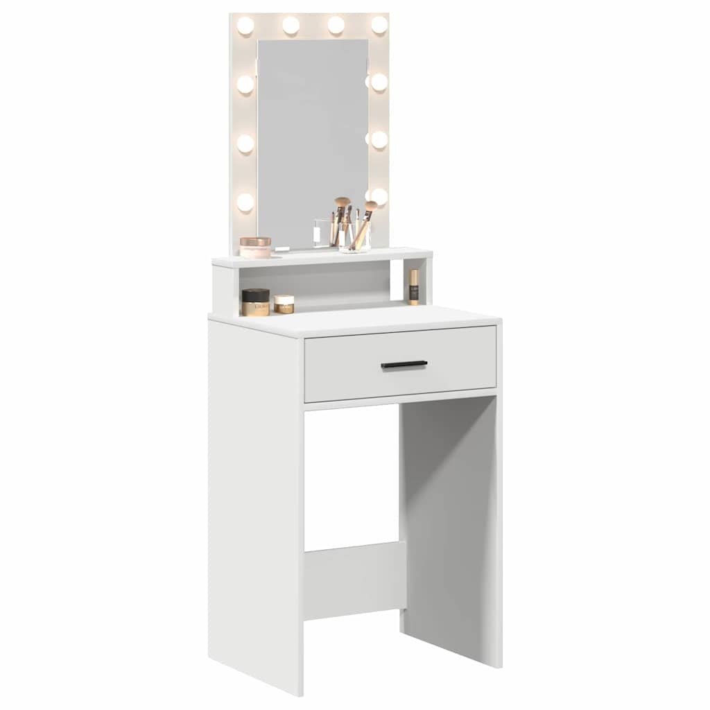 vidaXL Kaptafel met spiegellichten Wit 50 x 41 x 140 cm Bewerkt hout