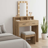 vidaXL Kaptafel met spiegellichten Wit 50 x 41 x 140 cm Bewerkt hout