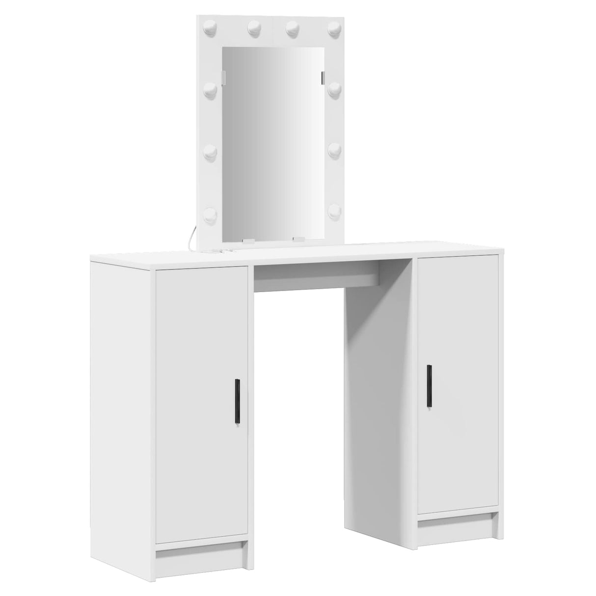 vidaXL Dressing Table with Mirror Lights White 102 x 33 x 135 cm Engineered Wood