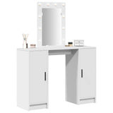 vidaXL Dressing Table with Mirror Lights White 102 x 33 x 135 cm Engineered Wood