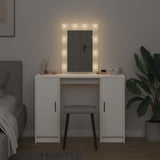 vidaXL Dressing Table with Mirror Lights White 102 x 33 x 135 cm Engineered Wood