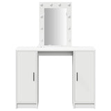 vidaXL Dressing Table with Mirror Lights White 102 x 33 x 135 cm Engineered Wood