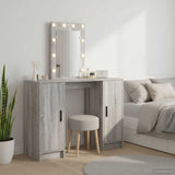 vidaXL Dressing Table with Mirror Lights White 102 x 33 x 135 cm Engineered Wood