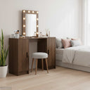 vidaXL Dressing Table with Mirror Lights White 102 x 33 x 135 cm Engineered Wood