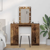vidaXL Dressing Table with Mirror Lights White 102 x 33 x 135 cm Engineered Wood