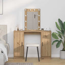 vidaXL Dressing Table with Mirror Lights White 102 x 33 x 135 cm Engineered Wood