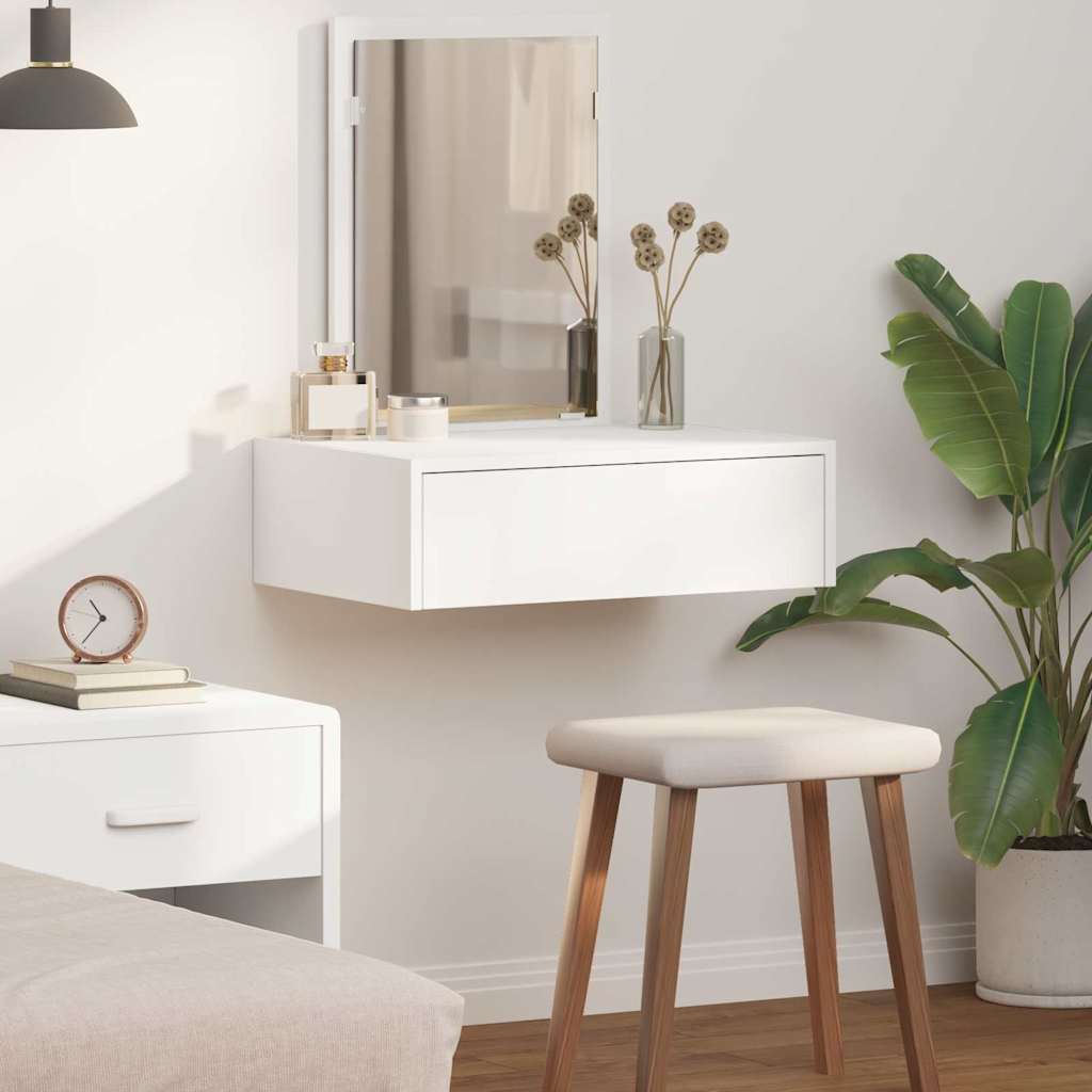vidaXL Kaptafel met lade met opslag Wit 60 x 40 x 70 cm Bewerkt hout
