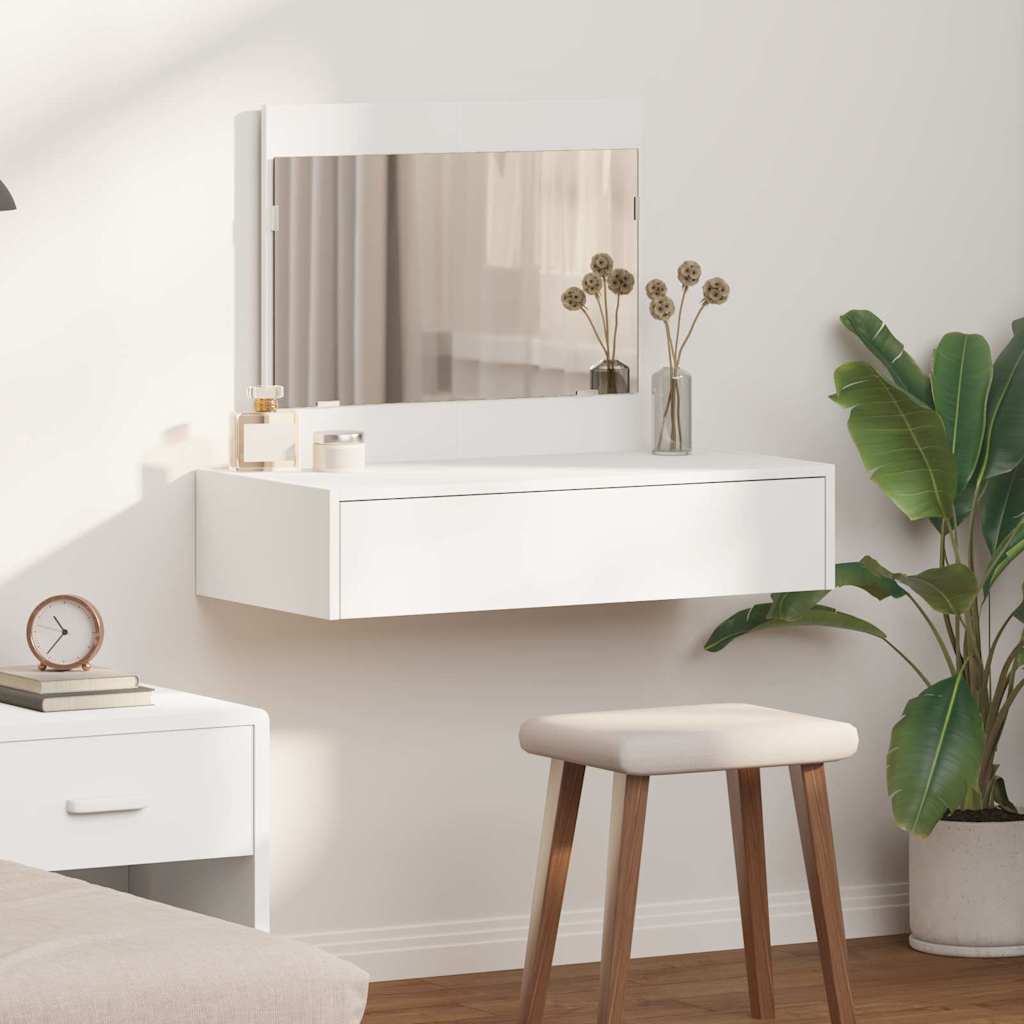 vidaXL Kaptafel met lade met opslag Wit 60 x 40 x 70 cm Bewerkt hout