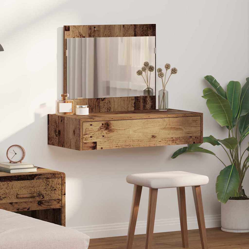 vidaXL Kaptafel met lade met opslag Wit 60 x 40 x 70 cm Bewerkt hout