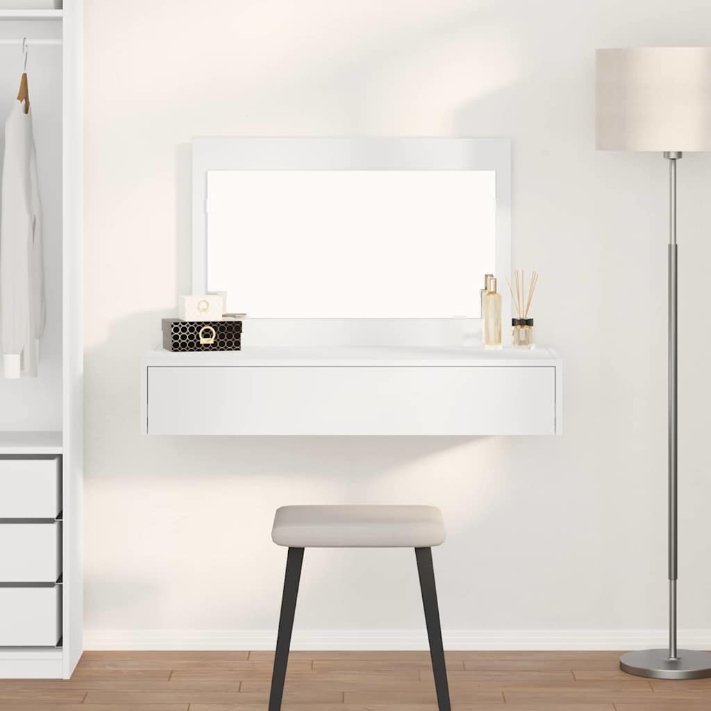 vidaXL Kaptafel met lade met opslag Wit 60 x 40 x 70 cm Bewerkt hout