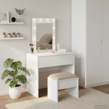 vidaXL Kaptafel met lade met opslag Wit 60 x 40 x 70 cm Bewerkt hout