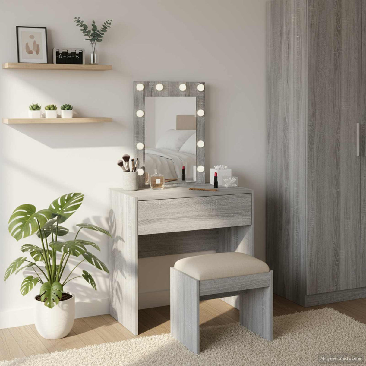 vidaXL Kaptafel met lade met opslag Wit 60 x 40 x 70 cm Bewerkt hout