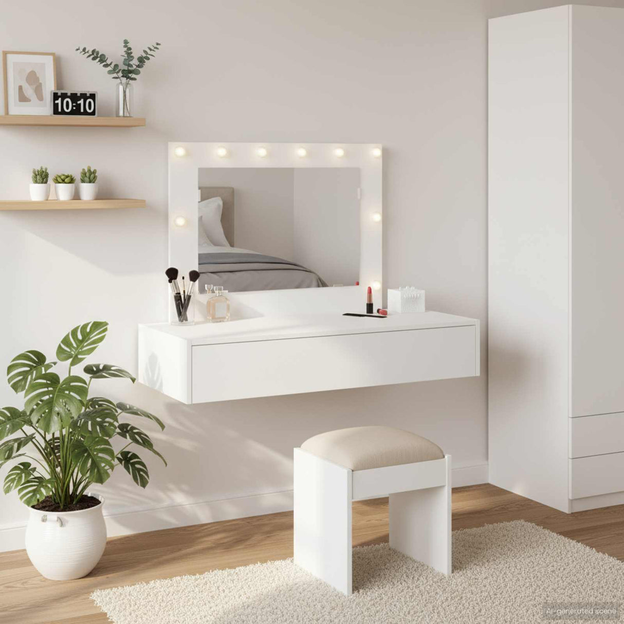 vidaXL Kaptafel met lade met opslag Wit 60 x 40 x 70 cm Bewerkt hout