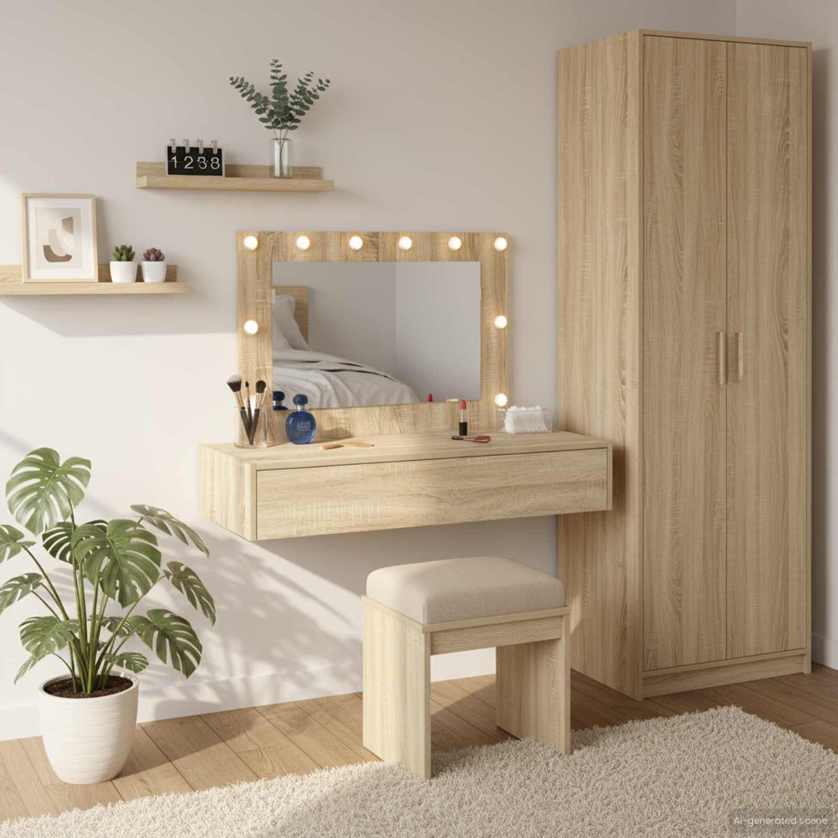 vidaXL Kaptafel met lade met opslag Wit 60 x 40 x 70 cm Bewerkt hout