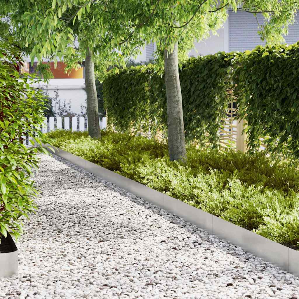 vidaXL Lawn Edging 50 pcs Black 100 x 0.05 x 20 cm