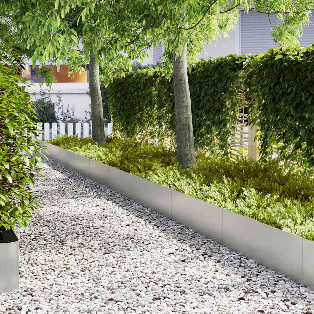 vidaXL Lawn Edging 50 pcs Black 100 x 0.05 x 20 cm