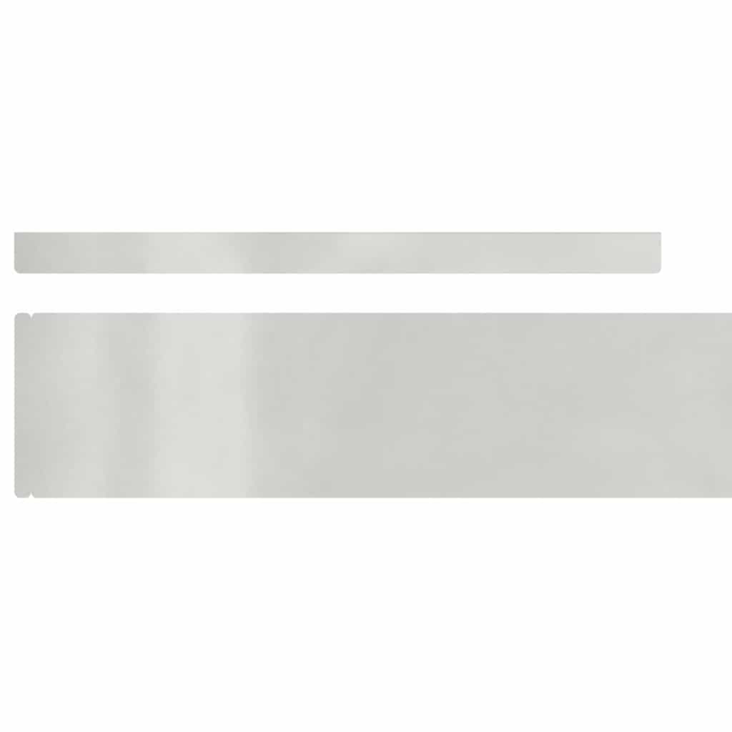 vidaXL Garden Edging Silver 450 x 0.05 x 15 cm Stainless Steel