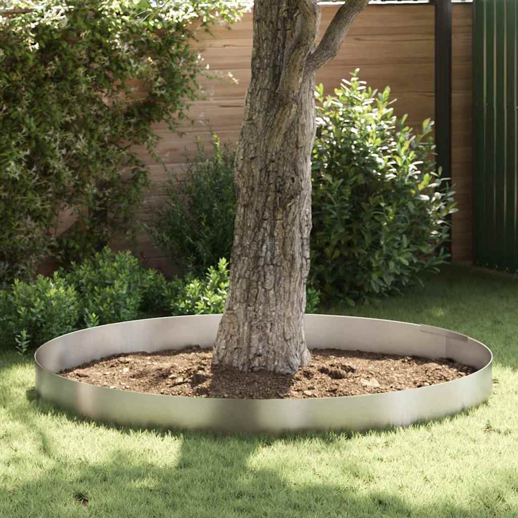 vidaXL Garden Edging Silver 450 x 0.05 x 15 cm Stainless Steel