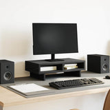 vidaXL Monitorstand met plank Zwart 100 x 27 x 15 cm Bewerkt hout