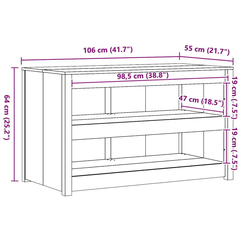 vidaXL Keuken Kast met plank MEPPEL Bruin Eiken 106 x 55 x 64 cm