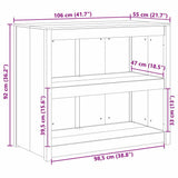 vidaXL Keuken Kast Bruin Eiken 106 x 55 x 92 cm Massief grenenhout
