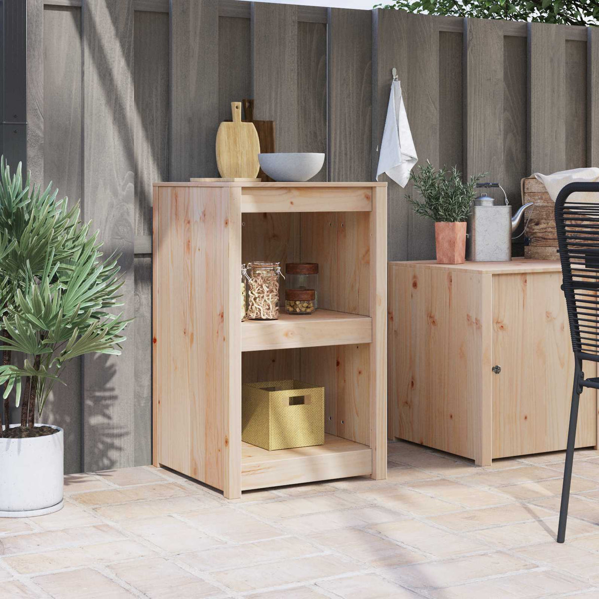 vidaXL Keuken Kast Bruin Eiken 55 x 55 x 92 cm Massief grenenhout