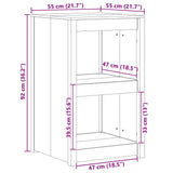vidaXL Keuken Kast Bruin Eiken 55 x 55 x 92 cm Massief grenenhout