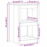 vidaXL Keuken Kast Bruin Eiken 55 x 55 x 92 cm Massief grenenhout