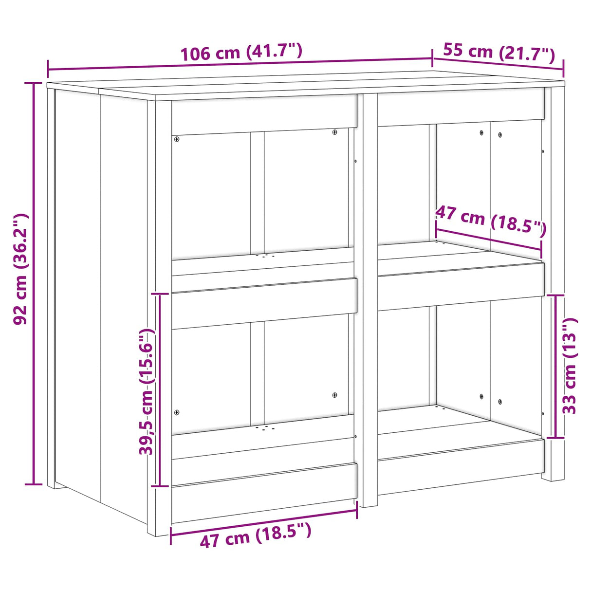 vidaXL Keuken Kast met plank MEPPEL Bruin Eiken 106 x 55 x 92 cm