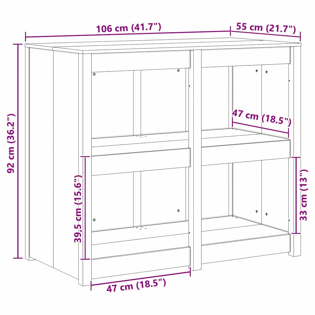 vidaXL Keuken Kast met plank MEPPEL Bruin Eiken 106 x 55 x 92 cm