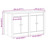 vidaXL Keuken Kast Bruin Eiken 106 x 55 x 64 cm Massief grenenhout